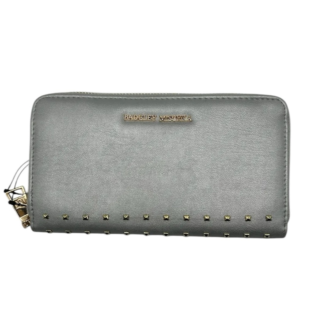 NWT Brand New Badgley Mischka Studded Wallet with Letter Logo (Metallic)